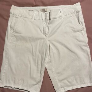 LOFT Women's White Bermuda Shorts